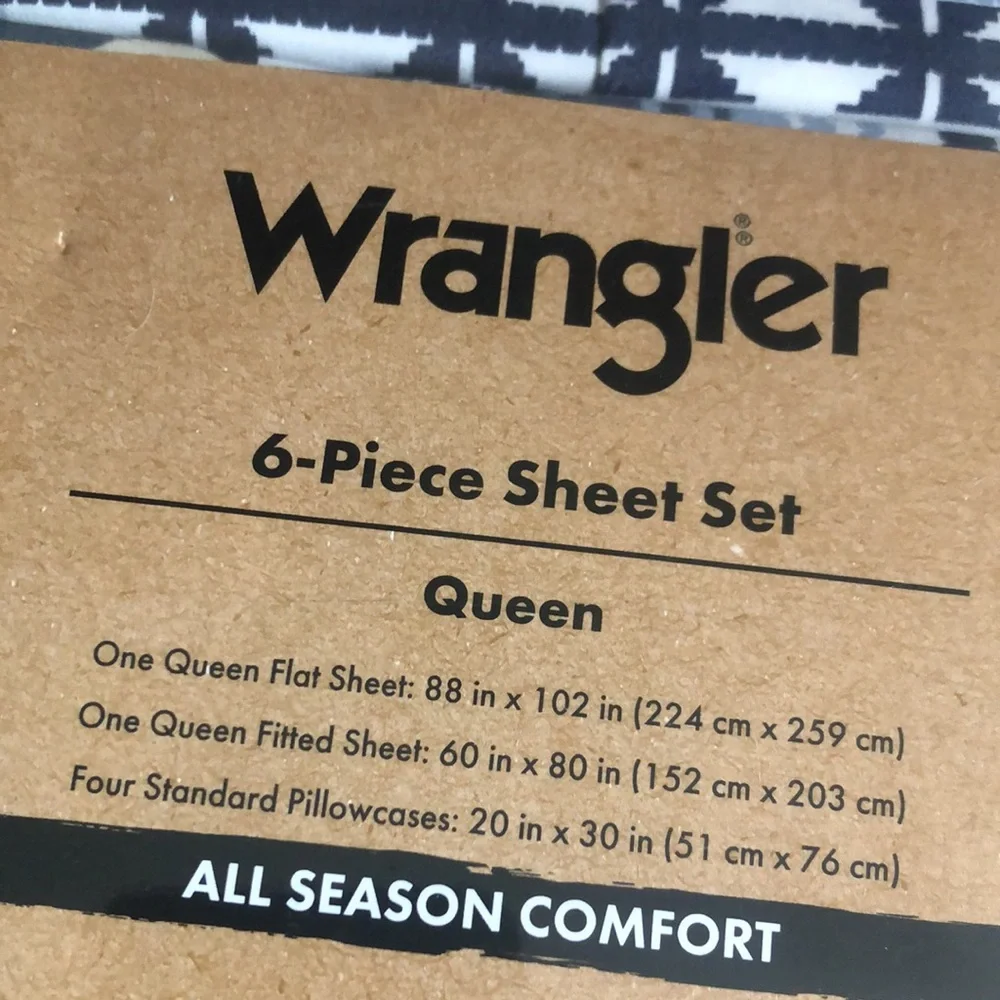 Wrangler QUEEN 6-Piece Sheet Set – Aztec Blue